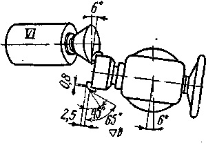 операция выполняется в рамках трех позиций с учетом угла заточки