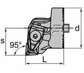 с углом в плане 95° и креплением типа S