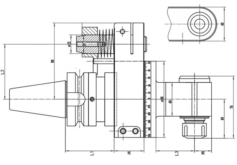 головка под 90 градусов для цанг ER-11