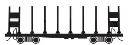 платформа с вертикальными ограничителями для транспортировки леса