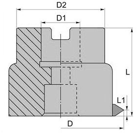 насадная многозубая фреза с платсинами типа DV чертеж