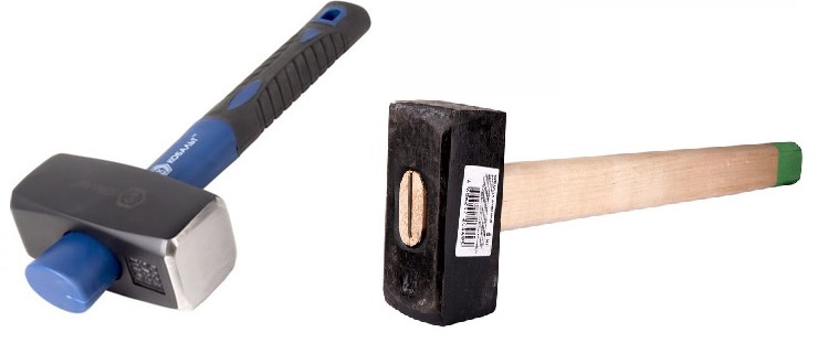 кувалда со значительным вылетом рукояти и без него