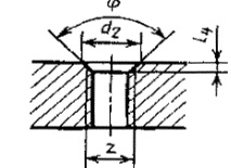 сквозное зенкованное с резьбой