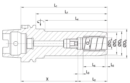 чертеж переходной втулки с HSK-конусом