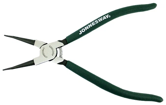 Щипцы прямые для стопорных колец с ПВХ рукоятками, разжим, 225 мм, 32-80 мм, Jonnesway
