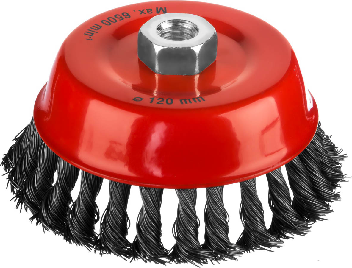 Щетка-крацовка чашечная для УШМ MIRAX 35104-120 d 120 мм