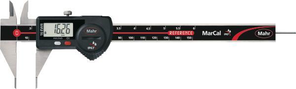Фото Штангенциркуль с цифр. отсчетным устр. с острыми измер. плоск. и круг.глубиномером 150 мм