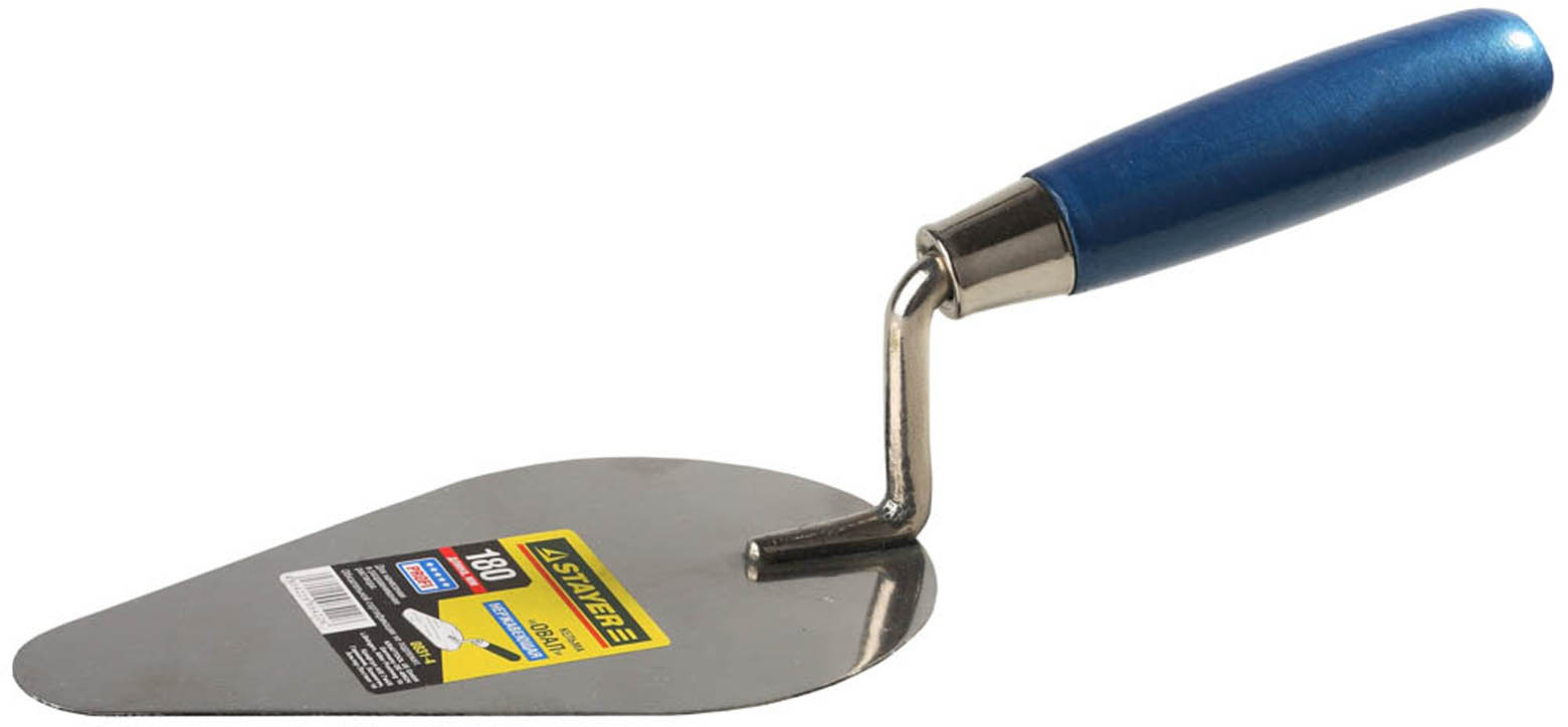 Фото Кельма нержавеющая «Овал» STAYER 180 мм 0831-4, нержавеющее полотно, деревянная рукоятка