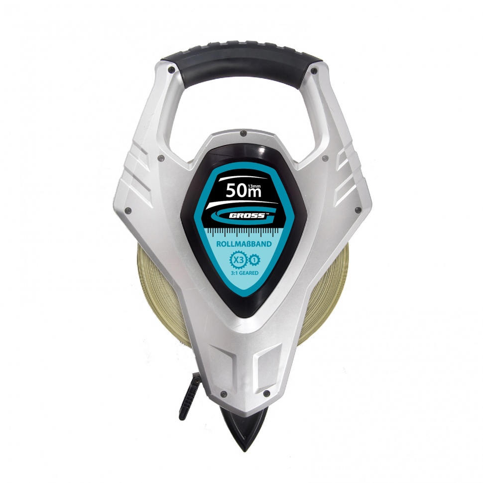 Рулетка геодезическая 50 мх13 мм, откр. корп, Super-Нейлон, двухст. шкала Gross