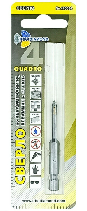 Фото Сверло по керамике и стеклу квадро 4мм