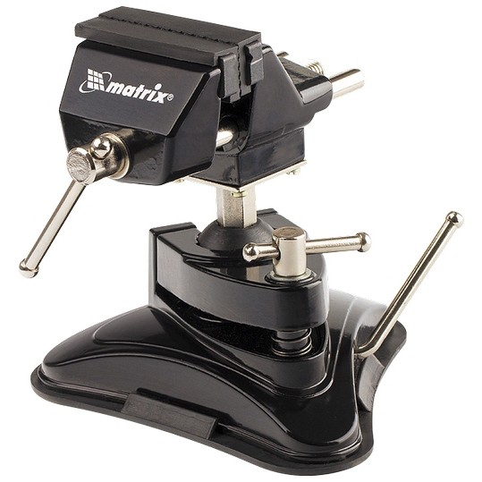 Фото Тиски настольные, рез. вакуумная присоска, шарнирный механизм, B раб. губок 70 мм Matrix