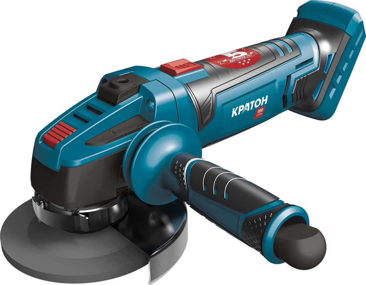 Фото Угловая шлифмашина аккумуляторная КРАТОН AG18DC-125-OFA (без АКБ и ЗУ)