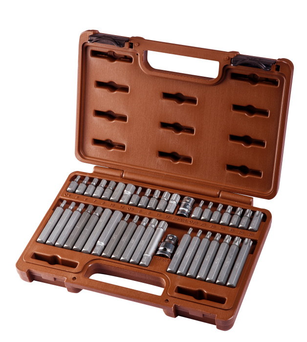 Набор вставок-бит и переходников 3/8", 1/2"DR, 40 предметов, Ombra