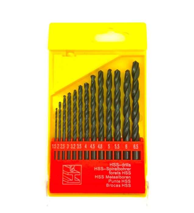 Фото Набор сверл 1,5-6,5мм (13 шт.) Р6М5 STV в пластиковой коробке