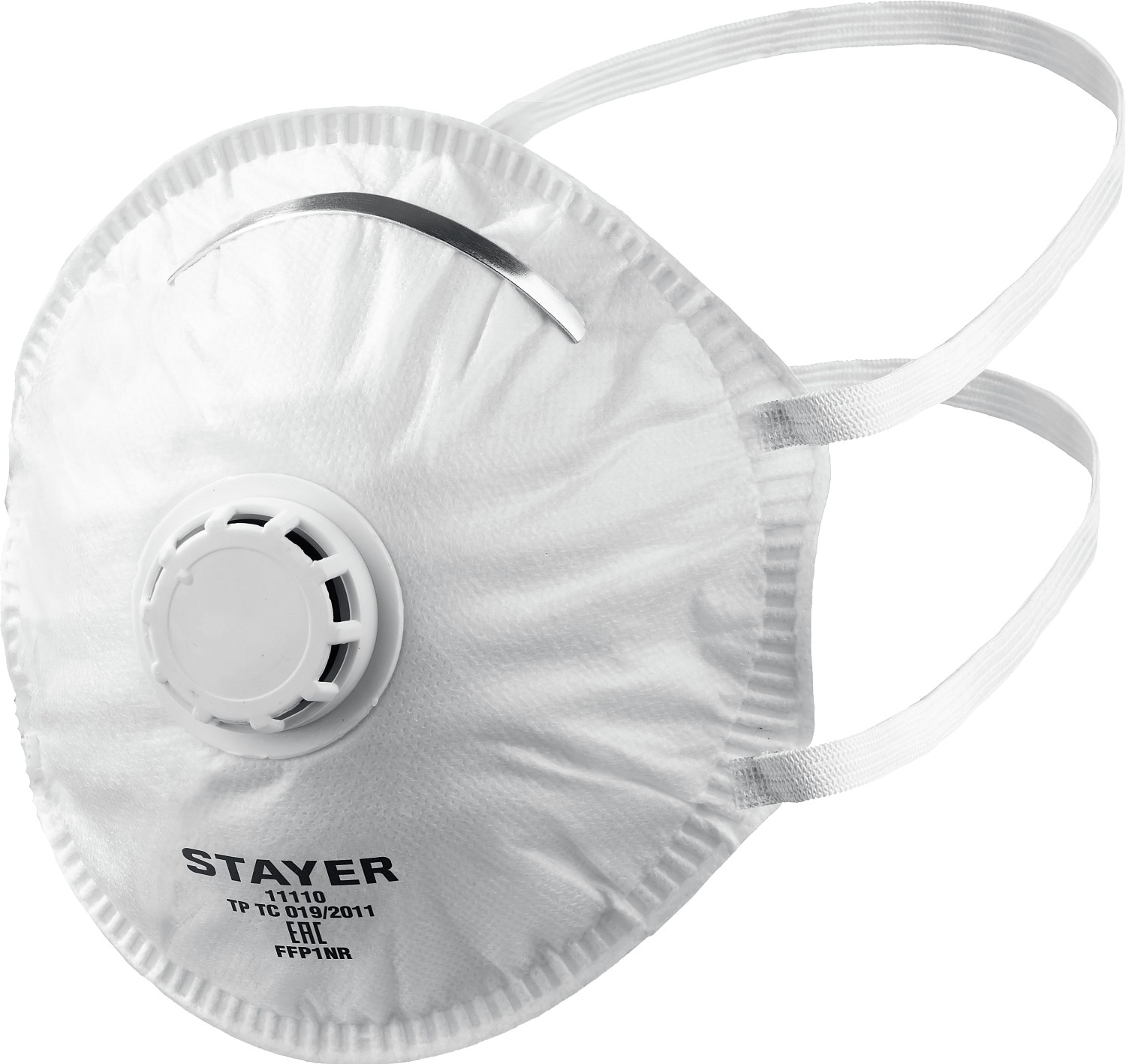 Фото Полумаска фильтрующая STAYER 11110_z01 класс защиты FFP1, с клапаном, коническая