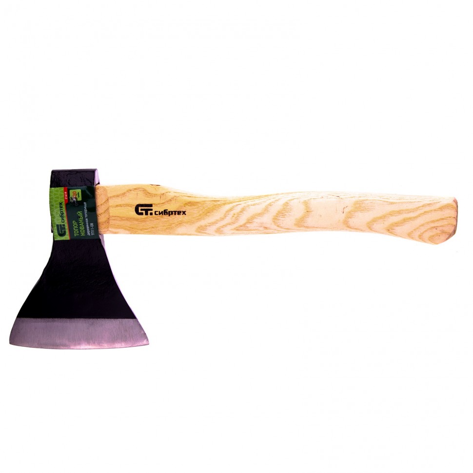Фото Топор ТП11-08, 800 г, в сборе, кованый, деревянное топорище Сибртех