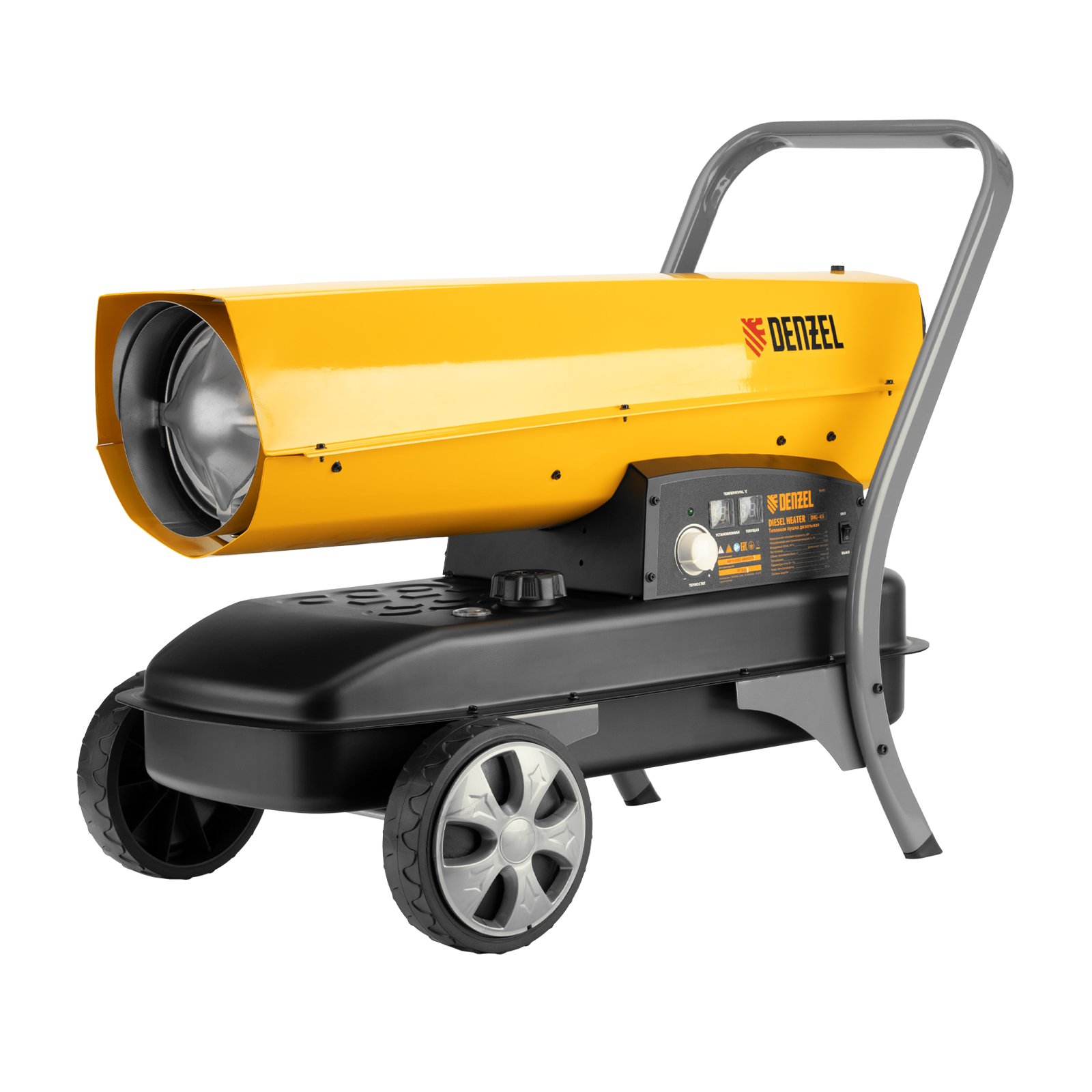 Фото Дизельная тепловая пушка DHG-45i, 45 кВт, 1000 м3/ч, прямой нагрев, электронный термостат Denzel