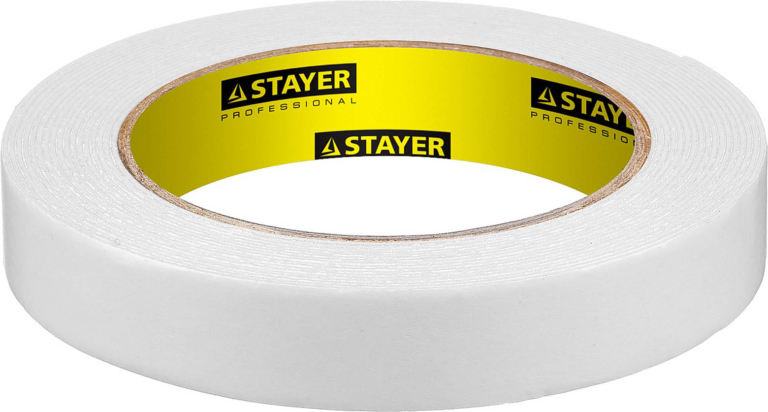 Двусторонняя клейкая лента (скотч) STAYER 12231-19-05 19 мм х 5 м, белая, на вспененной основе