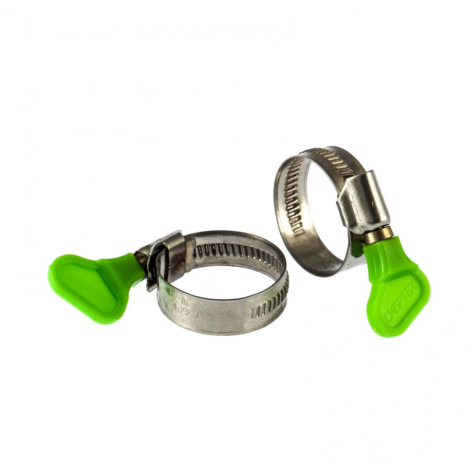 Фото Хомуты мет., червячные 20-35 мм, ширина 12 мм, W4, с ключом, 2 шт Сибртех