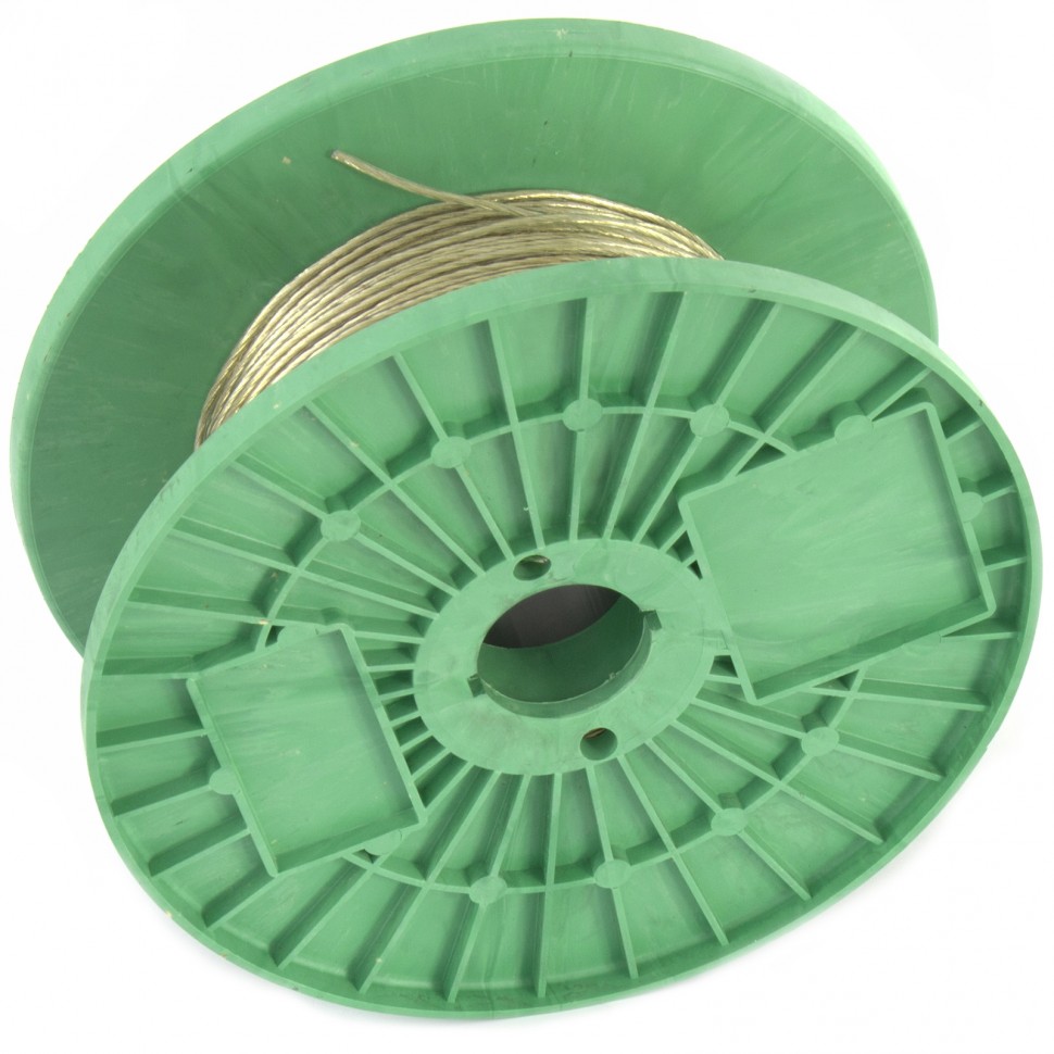 Трос металлополимер. прозрачный ПР-2.0, толщина 2,0 мм, катушка 200 метров Россия Сибртех