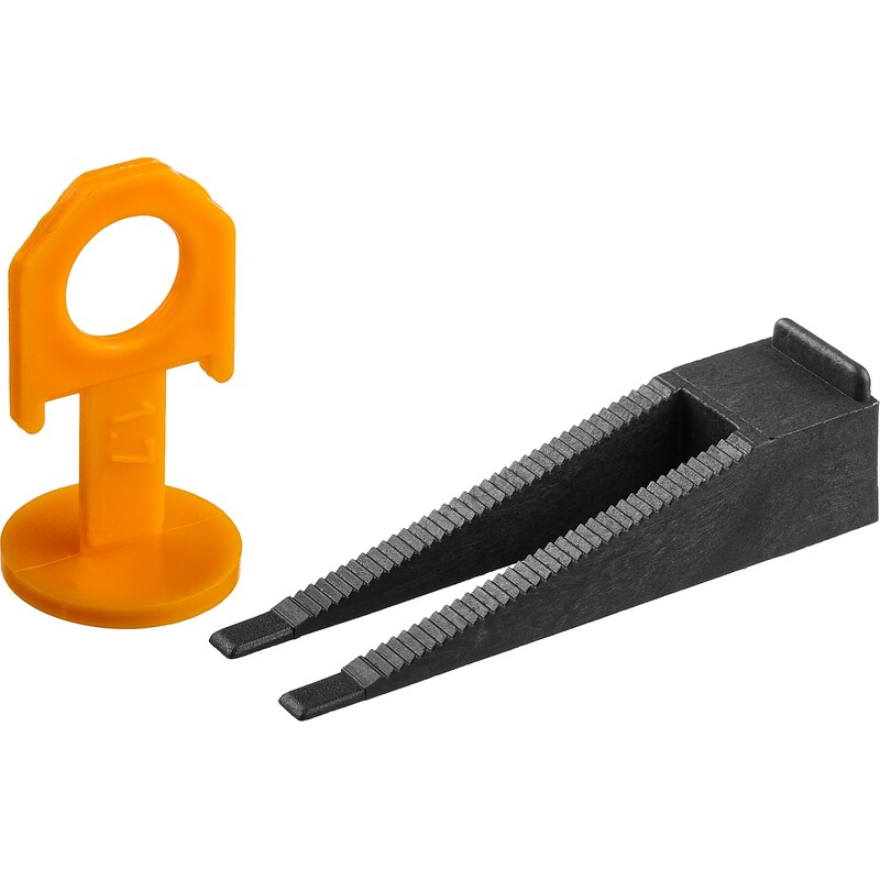 Система выравнивания плитки СВП комплект в пластиковом ведре клин+зажим 50+50шт Зубр 3384-H50