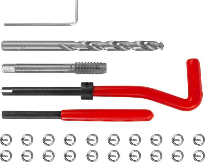 Набор для восстановления резьбы M7x1.0, 25 предметов, THORVIK