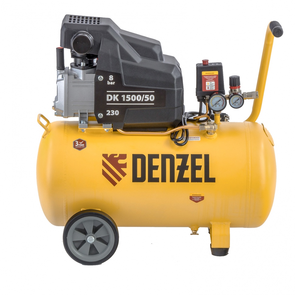 Фото Компрессор воздушный DK1500/50, Х-PRO 1,5 кВт, 230 л/мин, 50 л Denzel