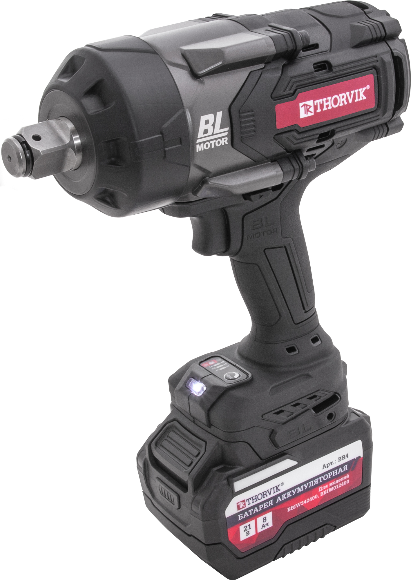 Фото Гайковерт ударный аккумуляторный бесщёточный 3/4"DR, 21В, 2400 Нм, THORVIK