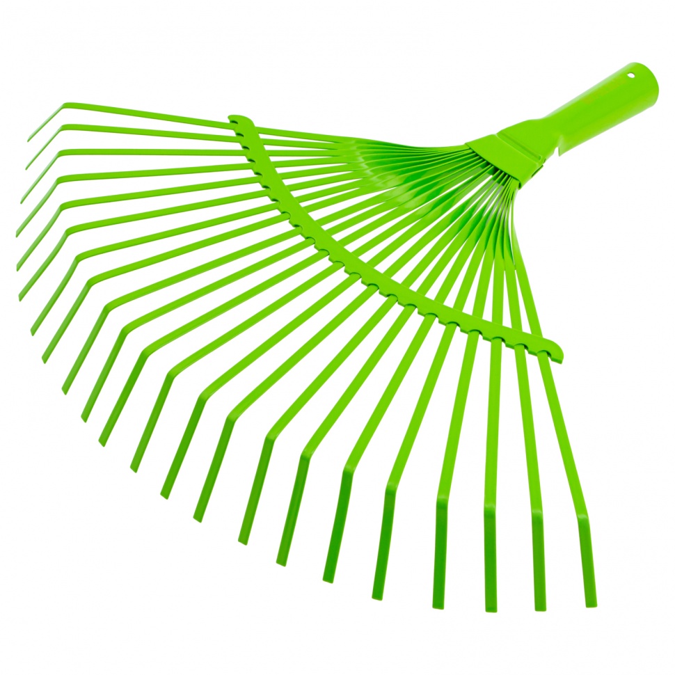 Фото Грабли веерные стальные, 425 мм, 22 плоских зуба, эмалированные, без черенка, Palisad