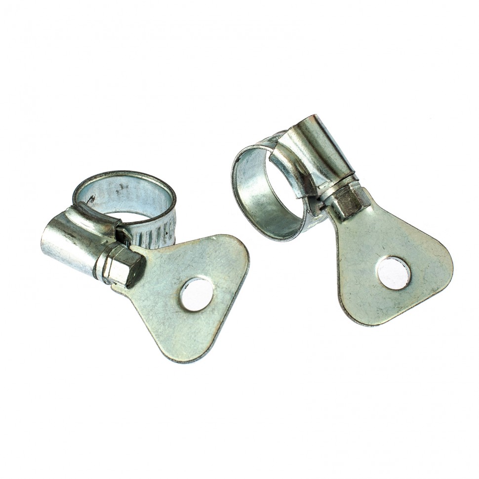 Фото Хомуты мет., червячные 10-16 мм, ширина 10 мм, W1, с металлическим ключом, 2 шт Сибртех