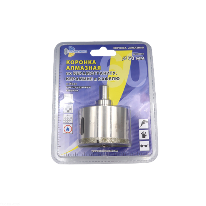 Фото Коронка алмазная по керамике и кафелю с центрирующим сверлом 60мм