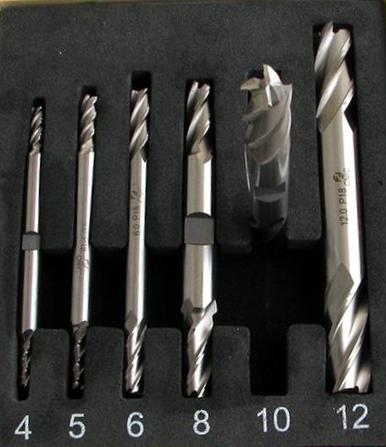 Фото Набор фрез по мет., концевые 2-х сторонние 6шт (d=4,5,6,8,10,12мм) z=4 Р18