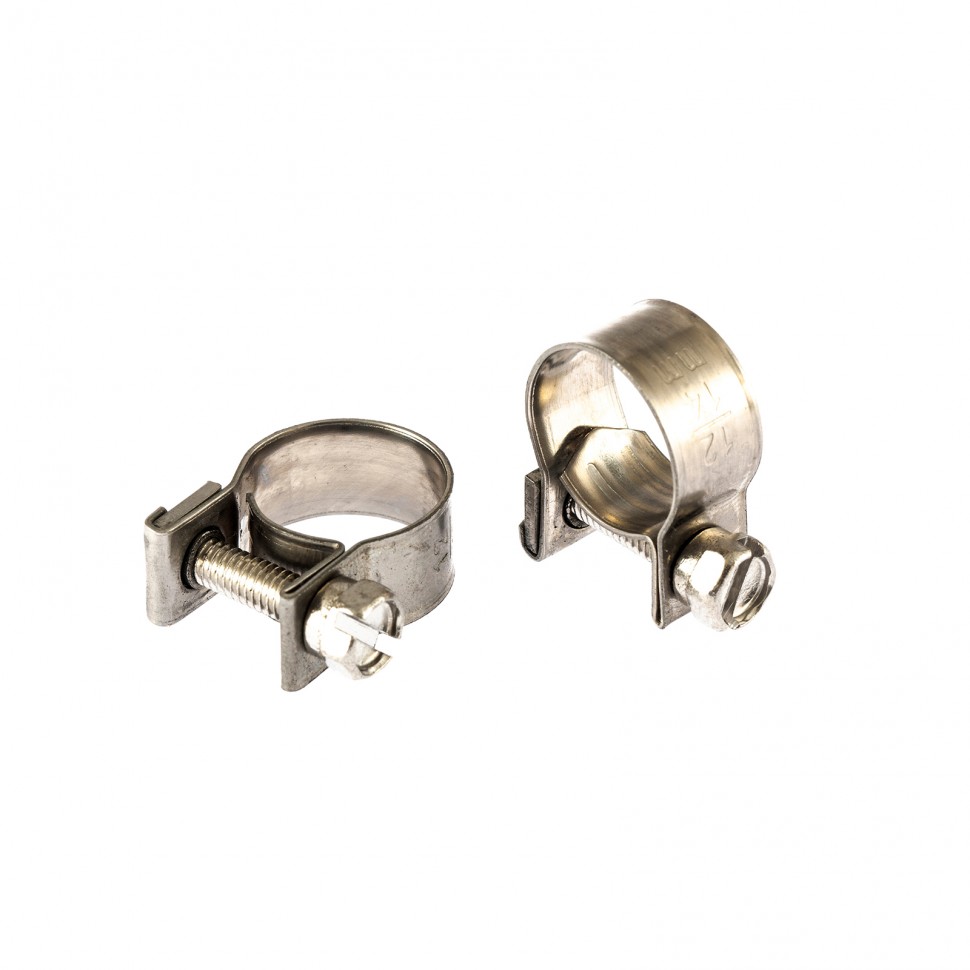 Фото Хомуты мет., MINI 12-14 мм, ширина 9 мм, винтовой, W4, 2 шт Сибртех