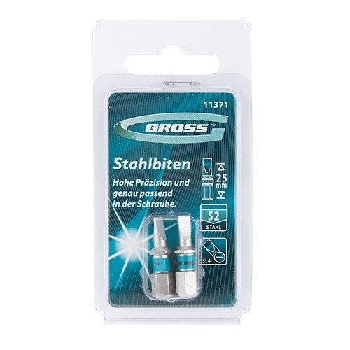 Фото Набор бит SL4 х 25, сталь S2, 2 шт. Gross