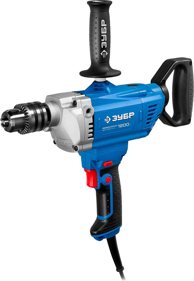 Фото ЗУБР 1200 Вт, 0-850 об/мин, дрель-миксер реверсивная ЗДМ-1200 РММ2 Профессионал