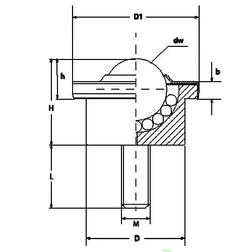 Шариковая опора SP 15 B M8X15 TECHNIX