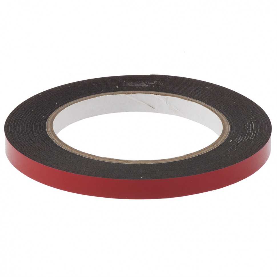 Фото Лента клейкая на вспененной основе, двусторонняя черная усиленная, 9 мм х 5 м Matrix