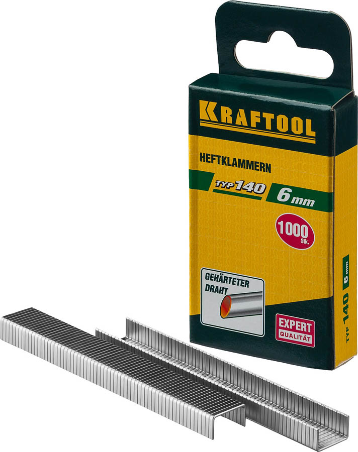 Скобы супертвердые KRAFTOOL, 31680-06 скобы тип 140, 6 мм