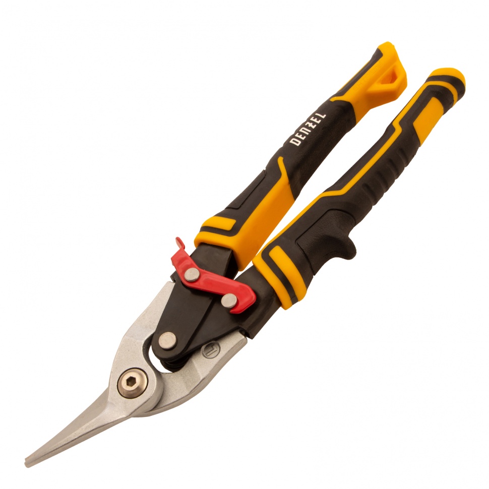 Фото Ножницы по металлу, 270 мм, прямой и левый рез, сталь-СrMo, трехкомпонентные рукоятки Denzel