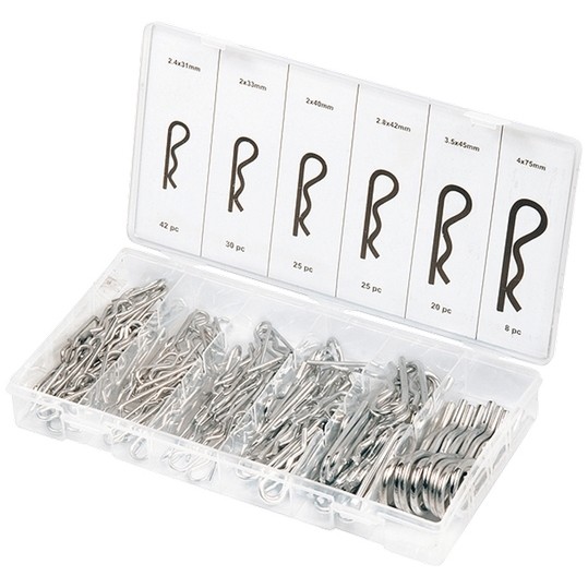 Фото Набор шплинтов, S головки, с фиксацией, 150 пред. Сибртех