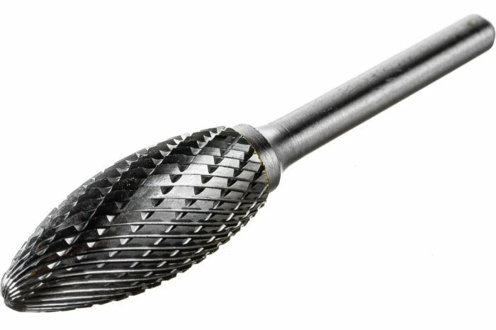 Фото Борфреза язычок пламени тип Н 12х32х6х77 R2,5 спиральная крупная насечка, по алюминию, Sekira