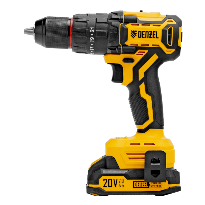 Фото Дрель-шуруповерт аккумуляторная ударная бесщет. CIDH-BL-20, Li-Ion, 20 В, Denzel