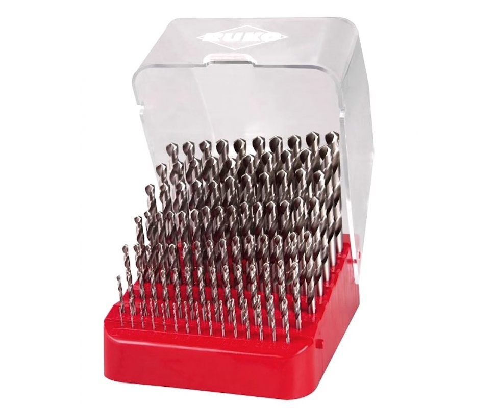 Набор сверл по мет. 1-10 мм х 0,1, 91 шт, пласт.бокс RUKO HSS-G арт. 214223