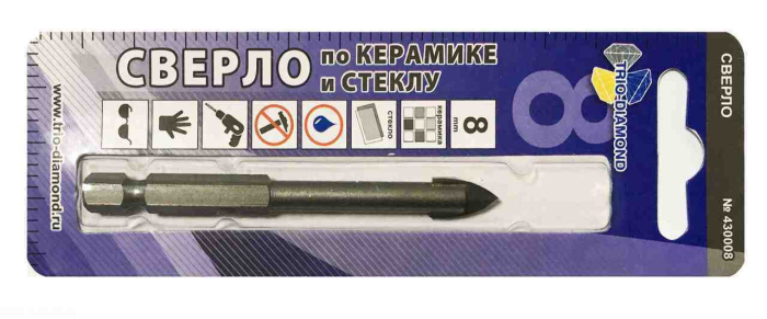 Фото Сверло по керамике и стеклу 8мм