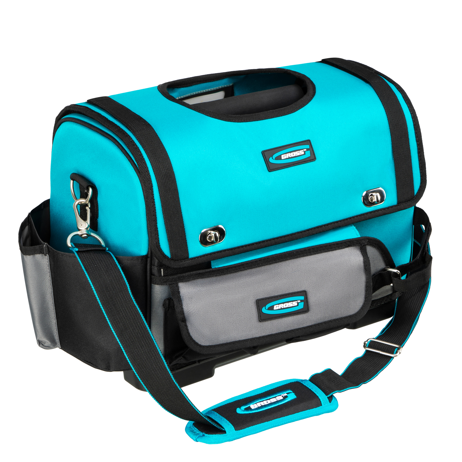 Фото Переноска для инструмента, 400х225х300мм, пластиковое дно, наплечный ремень Gross