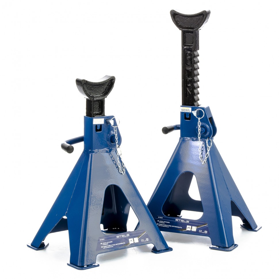 Фото Подставки под автомобиль регулируемые, 6 т, H подъема 415-605 мм, 2 шт, Stels