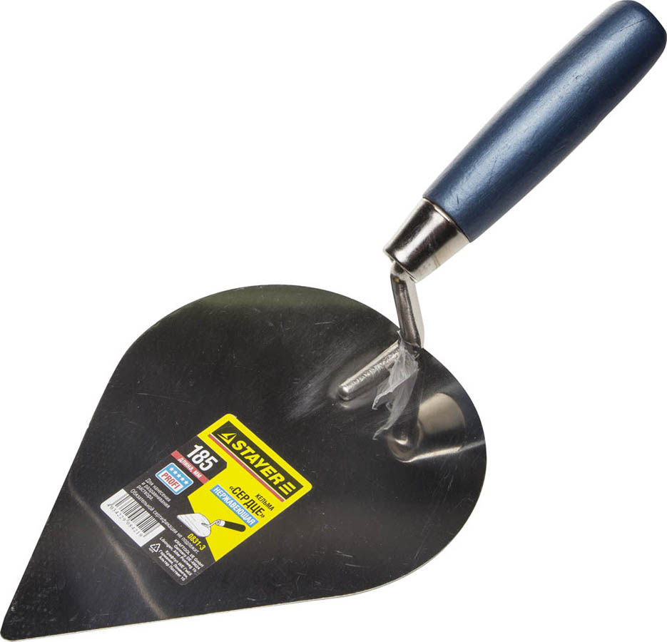 Фото Кельма нержавеющая «Сердце»STAYER 190 мм 0831-3, нержавеющее полотно, деревянная рукоятка