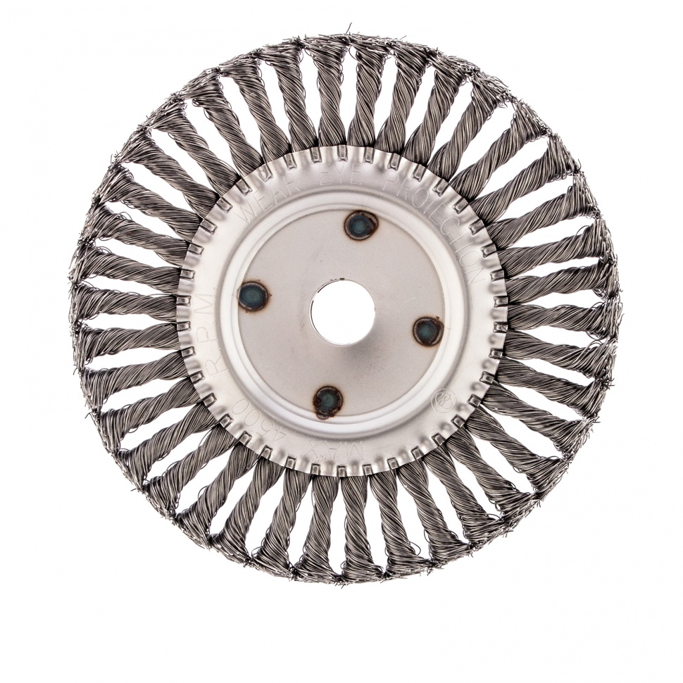 Фото Щетка для УШМ, 200 мм, посадка 22,2 мм, плоская, крученая проволока 0,5 мм Сибртех