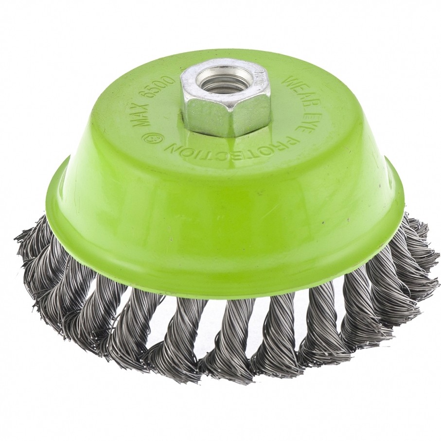 Щетка для УШМ, 125 мм, М14, "чашка", крученая мет. проволока Сибртех