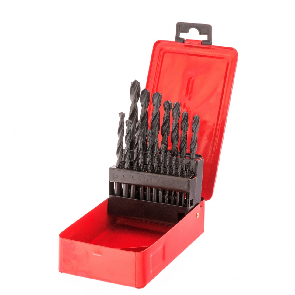 Набор сверл по мет., 1-10 мм, (через 0,5 мм +3,2 и 4,8 мм), HSS, 21 шт, ц/х Sparta